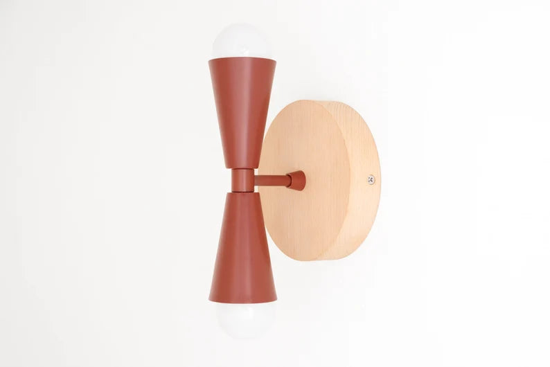 Natural Wood Light - Modern Farmhouse - Geometric Light - Wall Lighting - Boho Sconce - Model No. 4717
