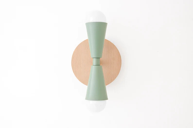Natural Wood Light - Modern Farmhouse - Geometric Light - Wall Lighting - Boho Sconce - Model No. 4717