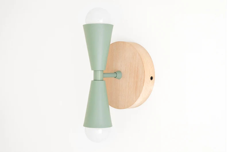 Natural Wood Light - Modern Farmhouse - Geometric Light - Wall Lighting - Boho Sconce - Model No. 4717