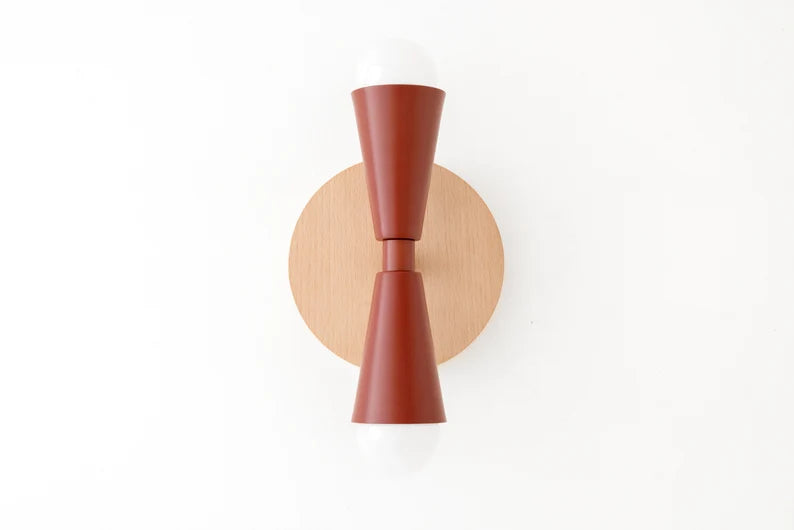 Natural Wood Light - Modern Farmhouse - Geometric Light - Wall Lighting - Boho Sconce - Model No. 4717